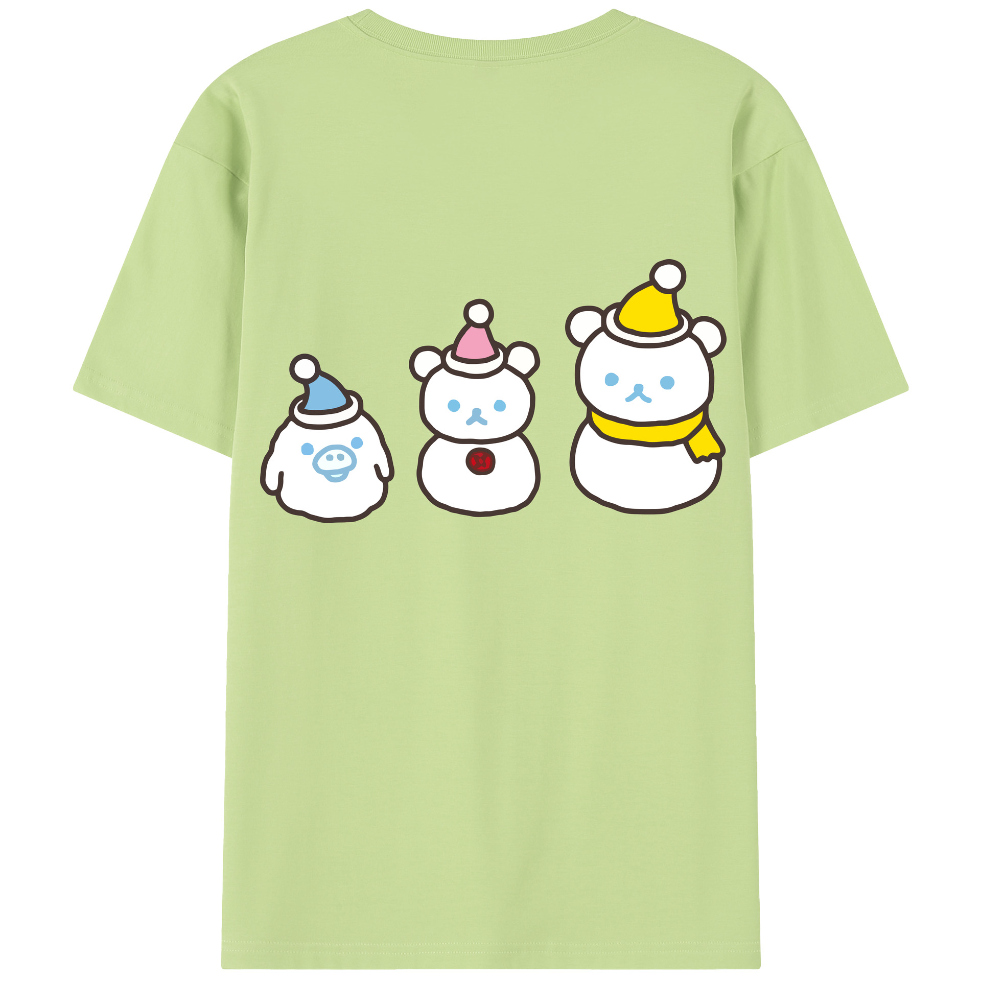 （画像用） リラックマ リラックマ キイロイトリ Rilakkuma Korilakkuma Kiiroitori 綿100％半袖Tシャツ（背面プリント）